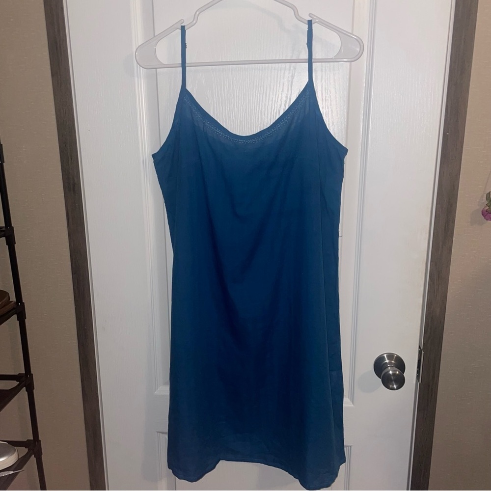 Marketplace Handwork Of‎ India Blue Cotton Cami slip Dress Size Small